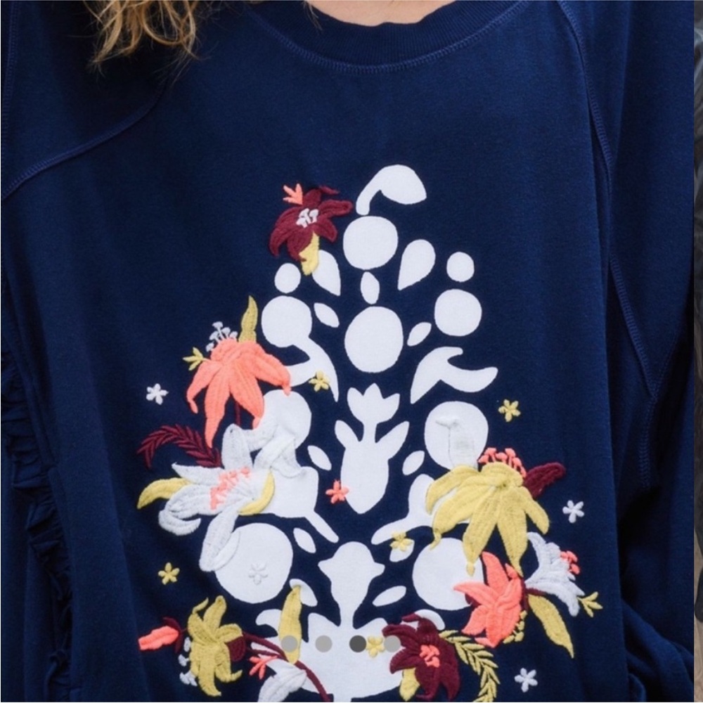 FREE PEOPLE MOVEMENT NWT Spring forward tunic -blue -large - Picture 4 of 5